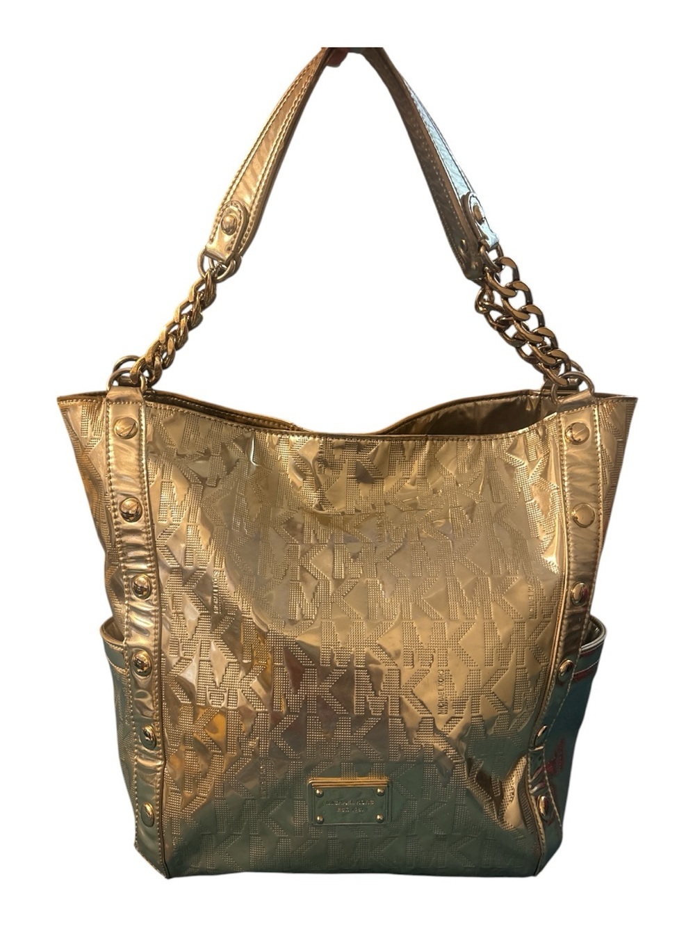 Michael Kors Gold Tote Bag with Chain Handles